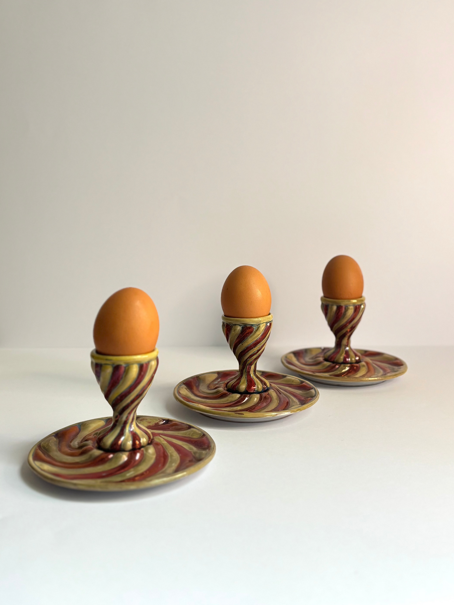Italian Majolica Egg Cup & Saucer